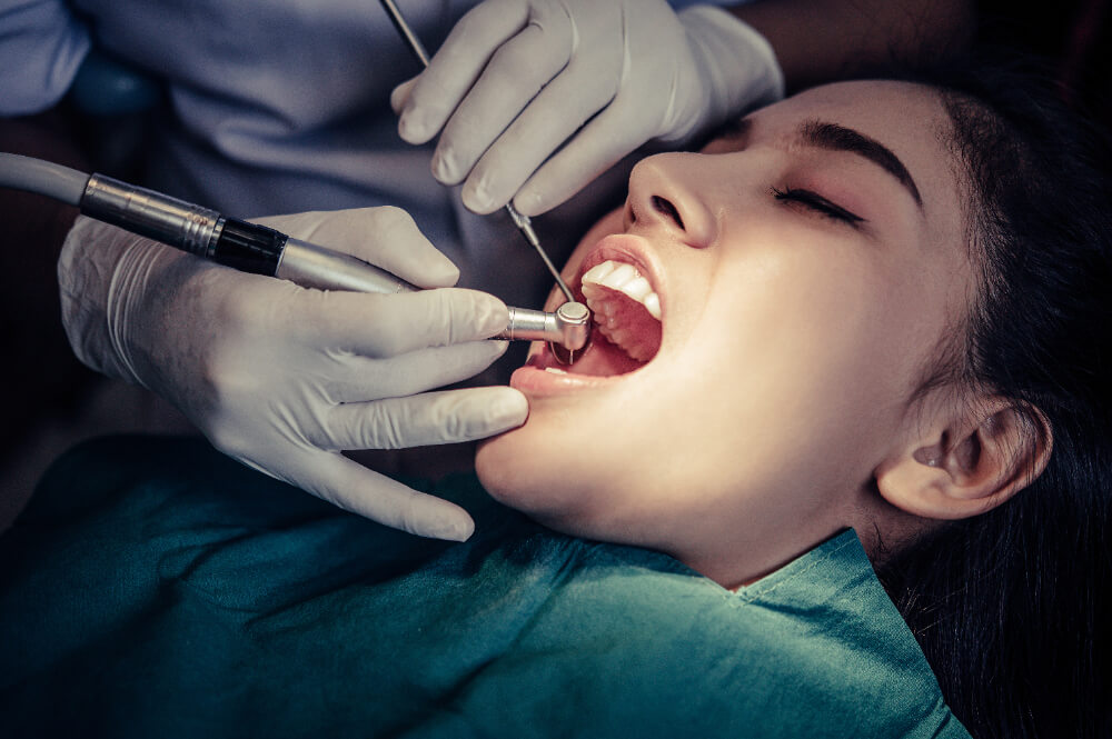 image of a woman during dental cleaning